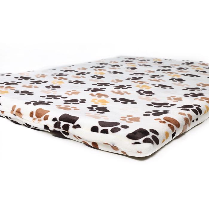 Wellness JuuNik Madras MicroFleece Tyk og Dejlig Blød Beige Med Poter